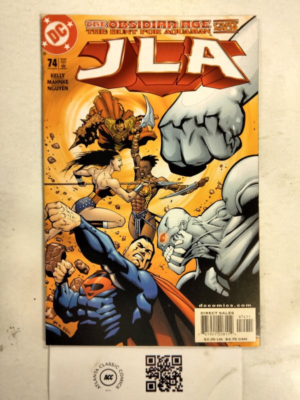 JLA #74 (DC Comics, 2002), raw comic book in NM condition — front cover