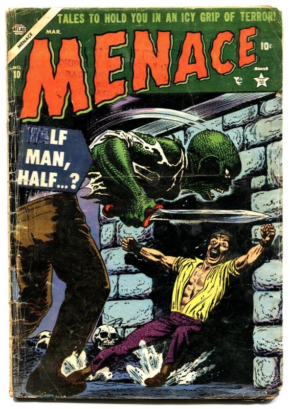 Menace #10-1954-Atlas Pre-Code Horror-A-bomb-Skull-Russ Heath (Atlas Comics, 1954), raw, ungraded comic book — front cover