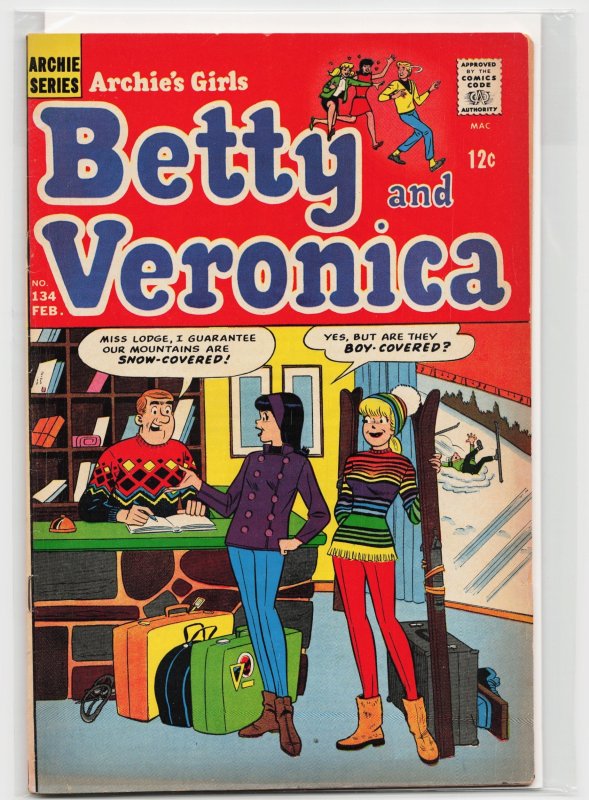 Archie's Girls Betty and Veronica #134 (Archie Comics, 1967), raw, ungraded comic book — front cover