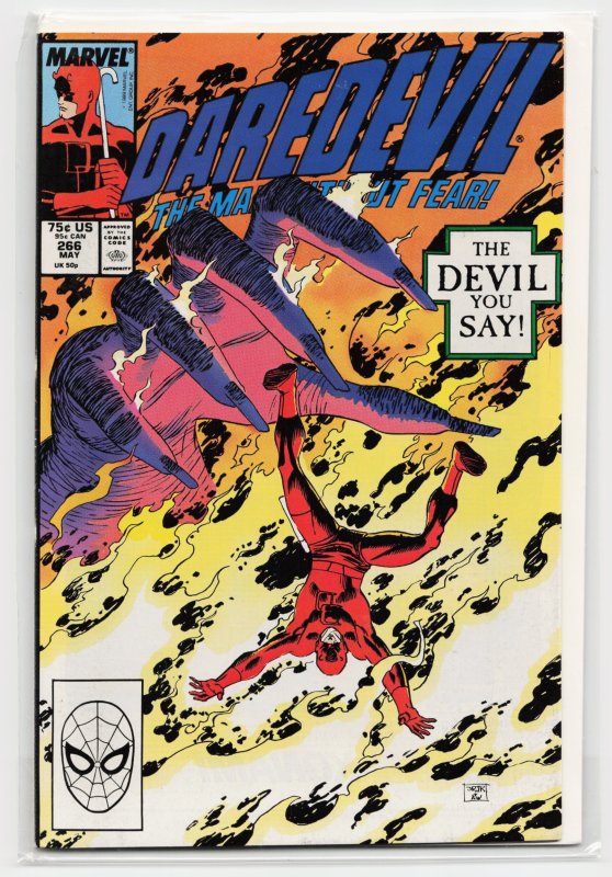 Daredevil #266 (Marvel Comics, 1989), raw, ungraded comic book — front cover