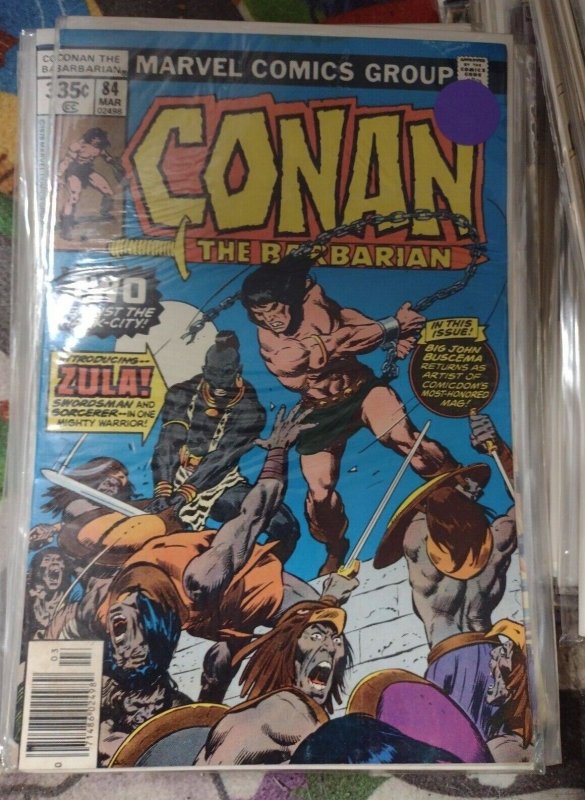 Conan the Barbarian #84 (Marvel Comics, 1977), raw, ungraded comic book — front cover