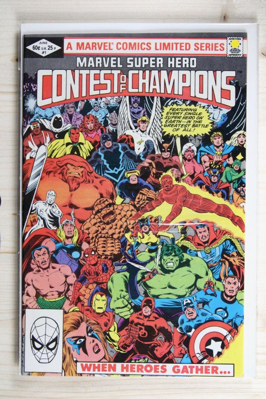 Marvel Super Hero Contest of Champions #1 (Marvel Comics, 1982), raw comic book in NM- 9.2 condition — front cover