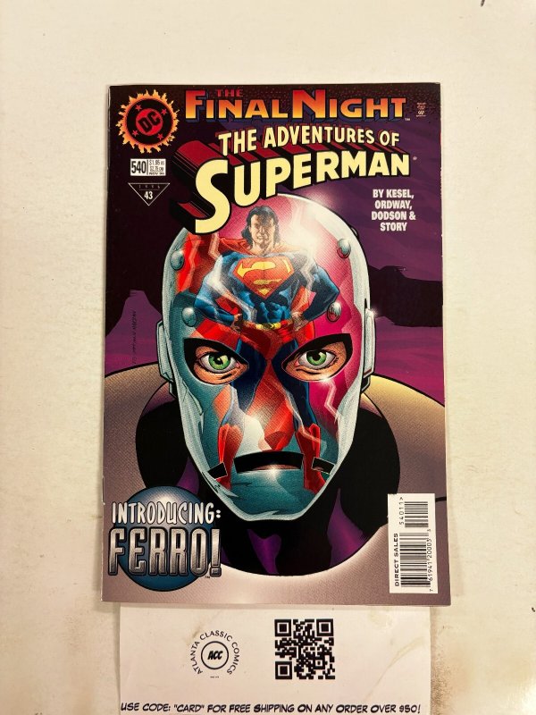 The Adventures of Superman #540 (DC Comics, 1996), raw comic book in NM condition — front cover