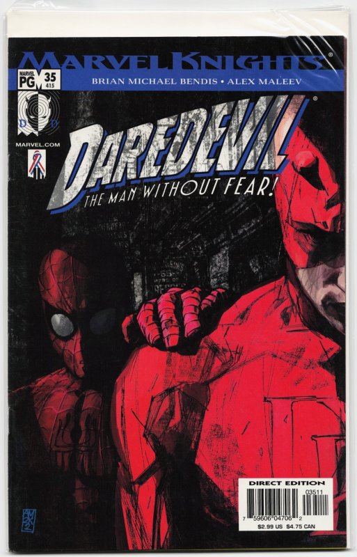 Daredevil #35 (Marvel Comics, 2002), raw, ungraded comic book — front cover