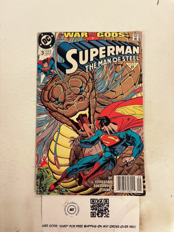 Superman the Man of Steel #3 (DC Comics), raw comic book in NM condition — front cover