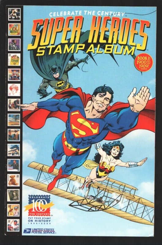 Super Heroes Stamp Album #1 (1998), raw, ungraded comic book — front cover
