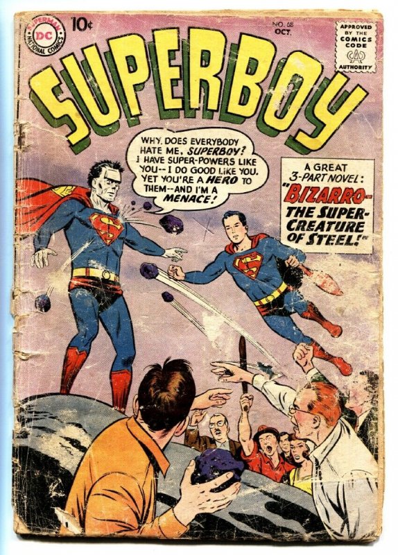 Superboy #68 (DC Comics), raw, ungraded comic book — front cover