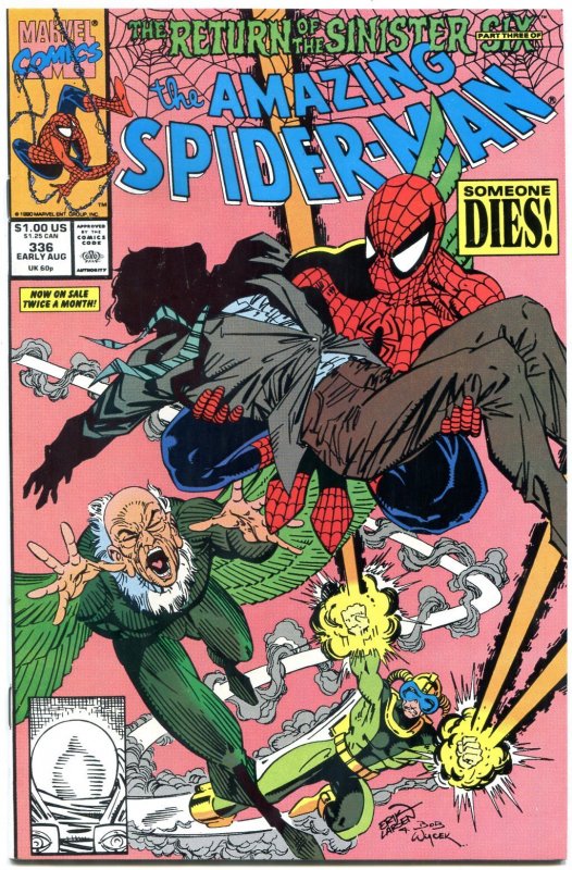 Amazing Spider-Man #336 (Marvel Comics, 1990), raw comic book in NM condition — front cover