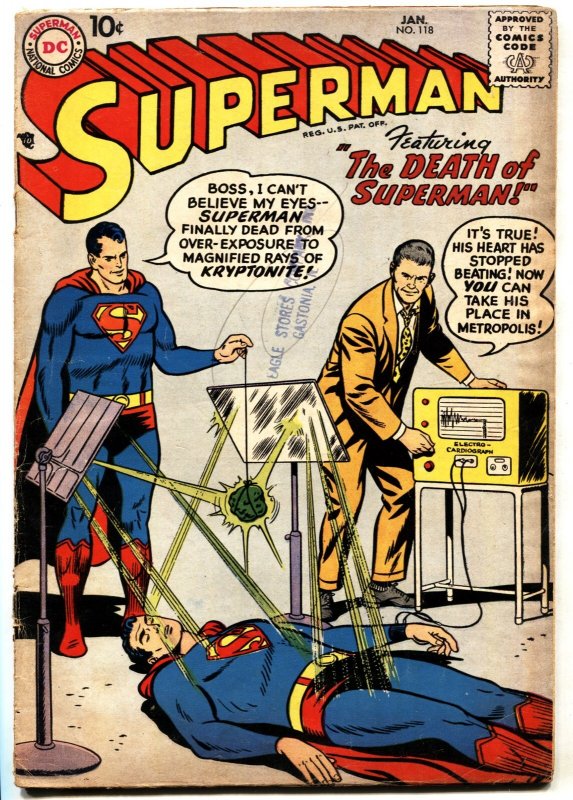 Superman #118 - 1958 - DC - Curt Swan - Comic Book (DC Comics, 1958), raw, ungraded comic book — front cover