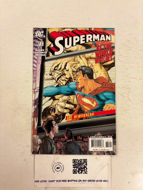 Superman #667 (DC Comics), raw comic book in NM condition — front cover
