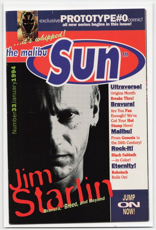 The Malibu Sun #33 (Malibu Comics, 1994), raw, ungraded comic book — front cover