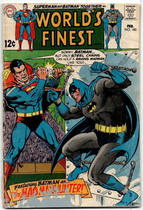 World's Finest Comics #182 (DC Comics, 1969), raw, ungraded comic book — front cover