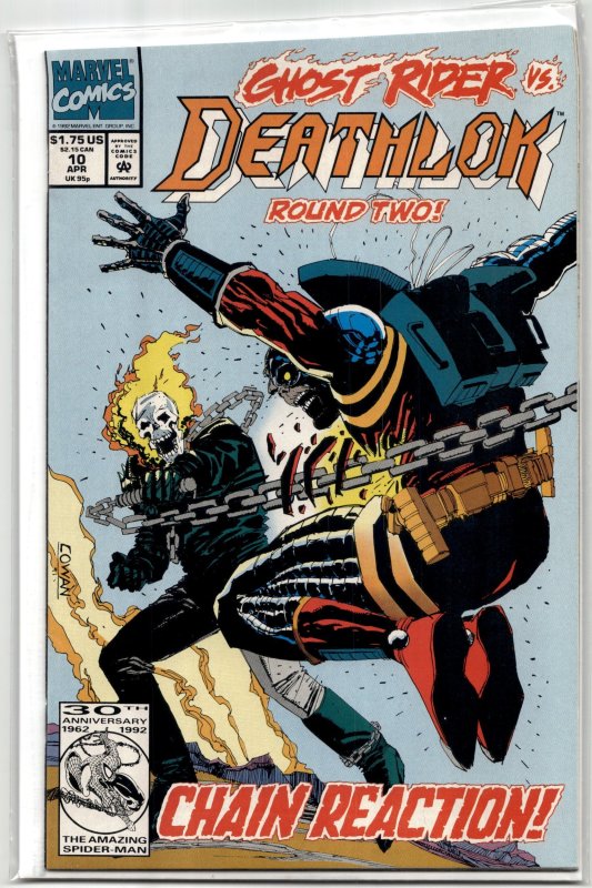 Deathlok #10 (Marvel Comics, 1992), raw, ungraded comic book — front cover