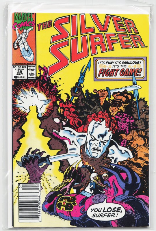 Silver Surfer #39 (Marvel Comics, 1990), raw, ungraded comic book — front cover