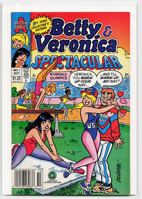 Betty & Veronica Spectacular #1 (Archie Comics, 1992), raw, ungraded comic book — front cover