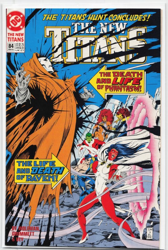 The New Titans #84 (DC Comics, 1992), raw, ungraded comic book — front cover