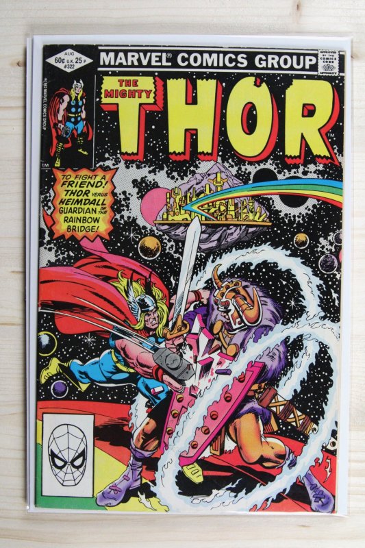 Thor #322 (Marvel Comics, 1982), raw comic book in VF/NM 9.0 condition — front cover