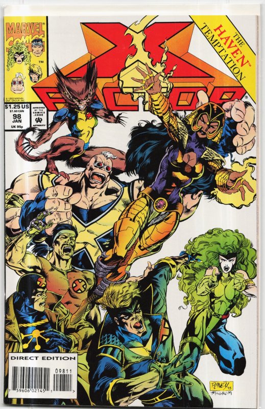 X-Factor #98 (Marvel Comics, 1994), raw, ungraded comic book — front cover