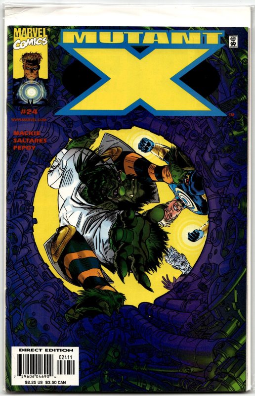 Mutant X #24 (2000), raw, ungraded comic book — front cover