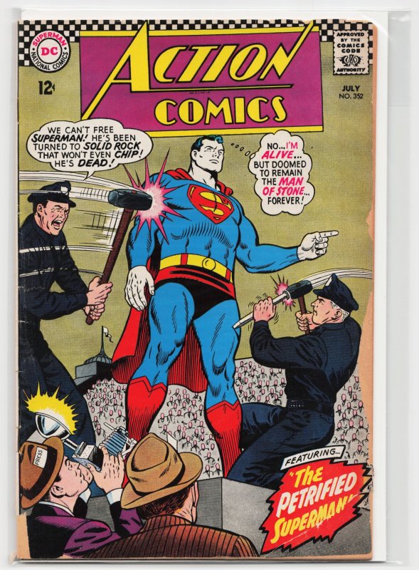 Action Comics #352 (DC Comics, 1967), raw, ungraded comic book — front cover