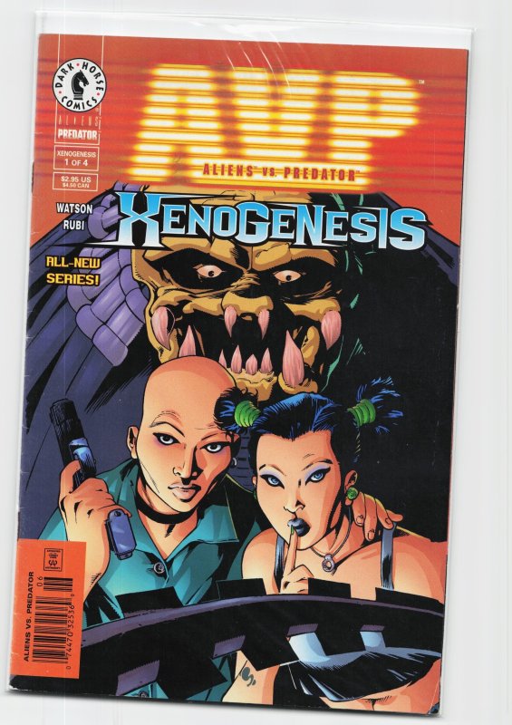 Aliens vs. Predator: Xenogenesis #1 (Dark Horse Comics, 1999), raw, ungraded comic book — front cover