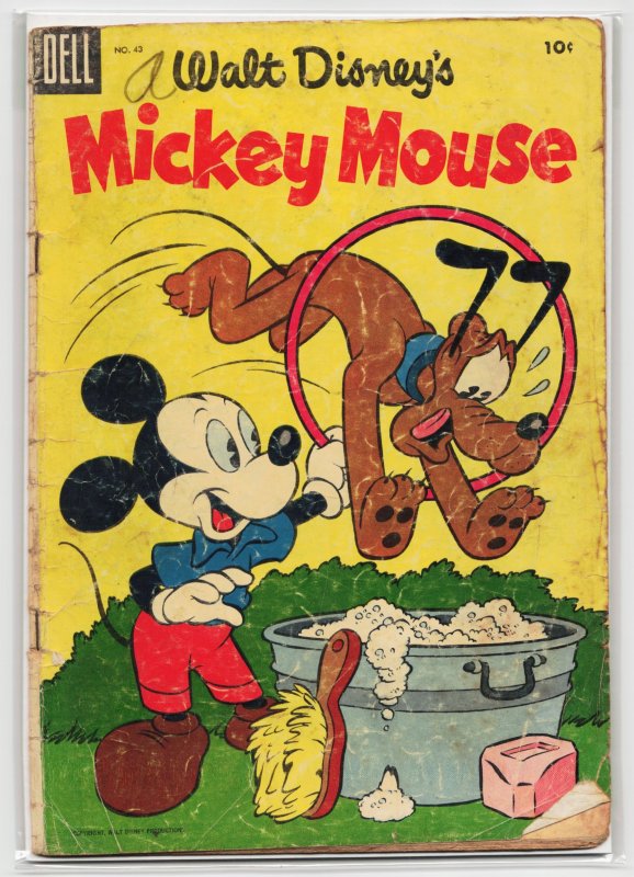 Mickey Mouse #43 (Dell, 1955), raw, ungraded comic book — front cover