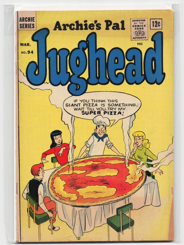 Archie's Pal Jughead #94 (Archie Comics, 1963), raw, ungraded comic book — front cover