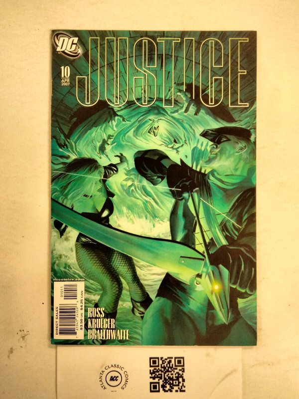 Justice #10 (DC Comics, 2007), raw comic book in NM condition — front cover
