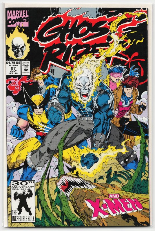Ghost Rider #27 (Marvel Comics, 1992), raw, ungraded comic book — front cover