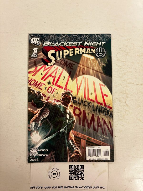 Blackest Night Superman #1 (DC Comics), raw comic book in NM condition — front cover