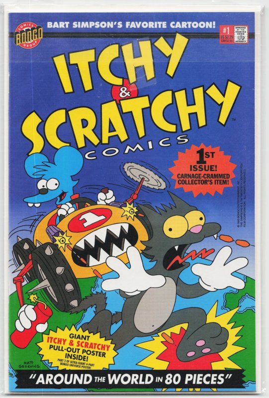Itchy & Scratchy Comics #1 (Bongo Comics, 1993), raw, ungraded comic book — front cover