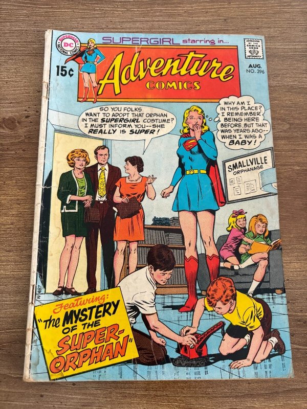 Adventure Comics #396 (DC Comics, 1970), raw comic book in VG condition — front cover