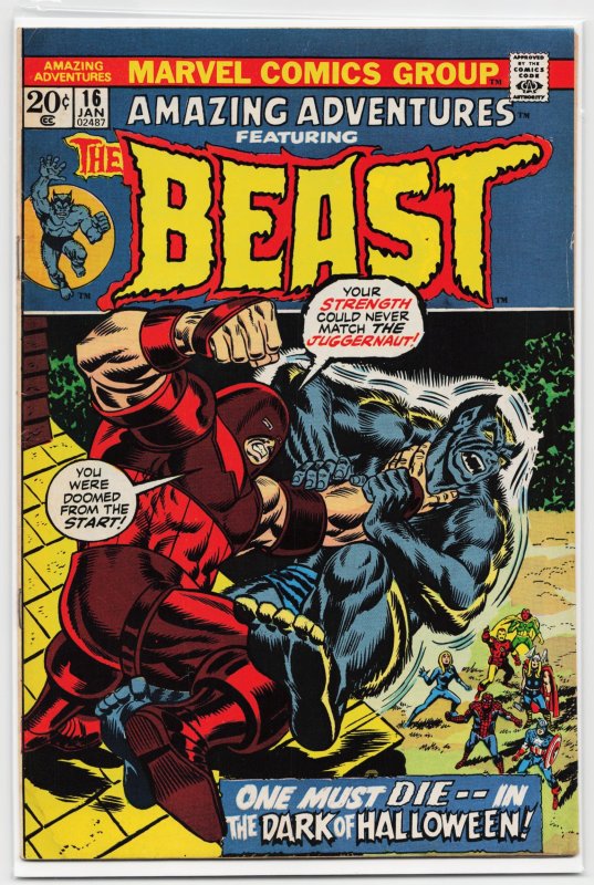 Amazing Adventures #16 (Marvel Comics, 1973), raw, ungraded comic book — front cover