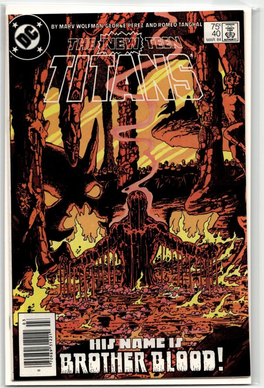The New Teen Titans #40 (DC Comics, 1984), raw, ungraded comic book — front cover