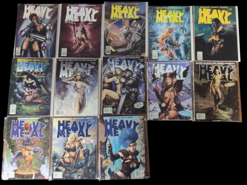Heavy Metal Magazine 1990-2004 + Special Sci-fi Fantasy Lot of 12 (1990), raw, ungraded comic book — front cover