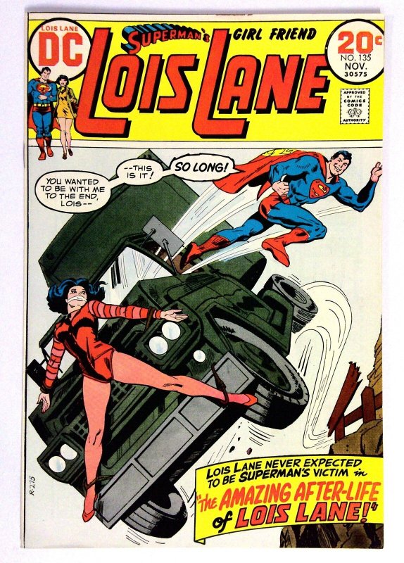 Superman's Girl Friend Lois Lane #135 (DC Comics, 1973), raw comic book in VF condition — front cover