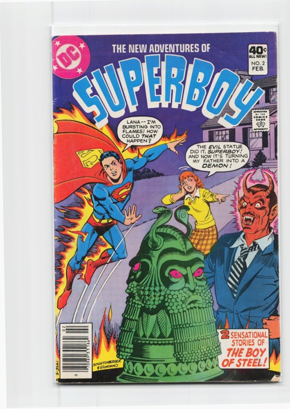 The New Adventures of Superboy #2 (1980), raw, ungraded comic book — front cover
