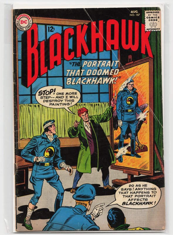 Blackhawk #187 (DC Comics, 1963), raw, ungraded comic book — front cover