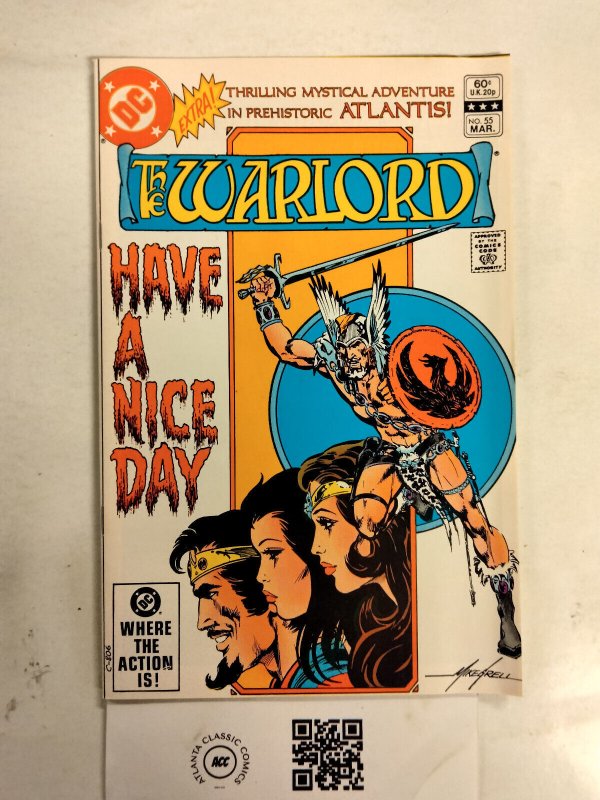 The Warlord #55 (DC Comics), raw comic book in VF condition — front cover