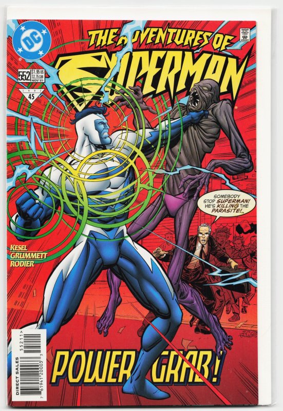 Adventures of Superman #552 (DC Comics, 1997), raw, ungraded comic book — front cover