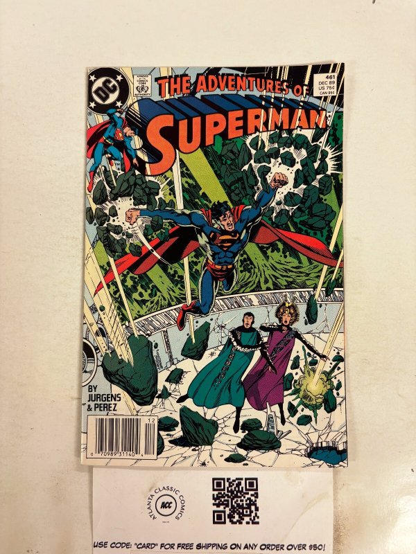 The Adventures of Superman #461 (DC Comics), raw comic book in NM condition — front cover