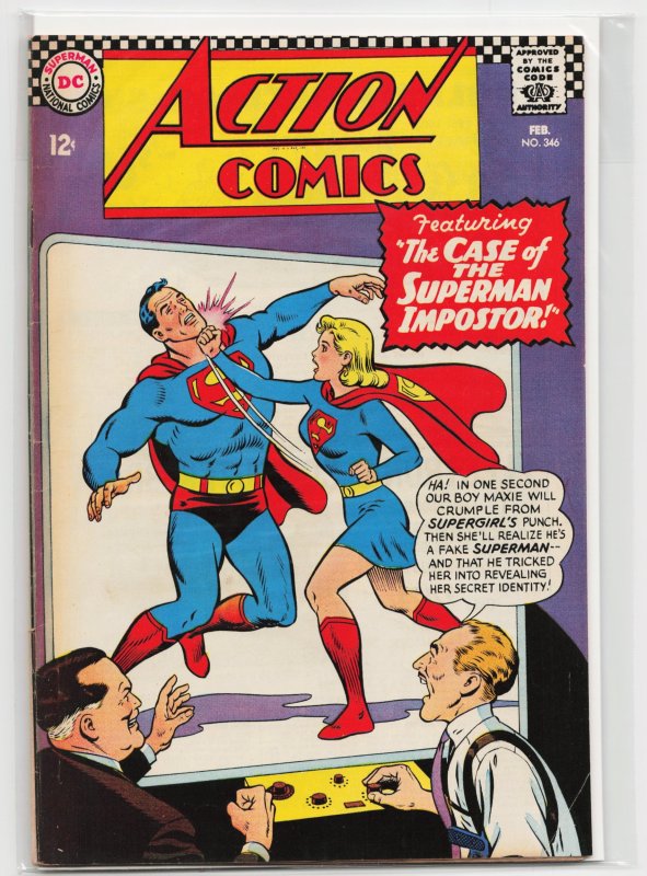 Action Comics #346 (DC Comics, 1967), raw, ungraded comic book — front cover