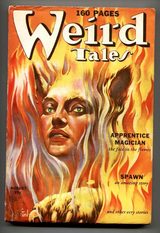 Pulp: Weird Tales August 1939-Finlay Cover-Robert Bloch-Robert E HOWARD-fn- (1939), raw, ungraded comic book — front cover