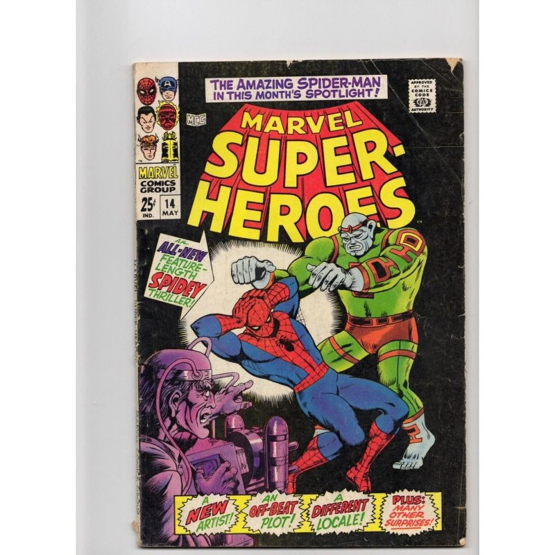 Marvel Super Heroes #14 (Marvel Comics, 1968), raw comic book in GD+ 2.5 condition — front cover