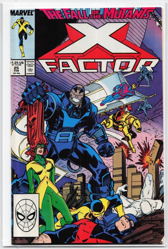 X-Factor #25 (Marvel Comics, 1988), raw, ungraded comic book — front cover