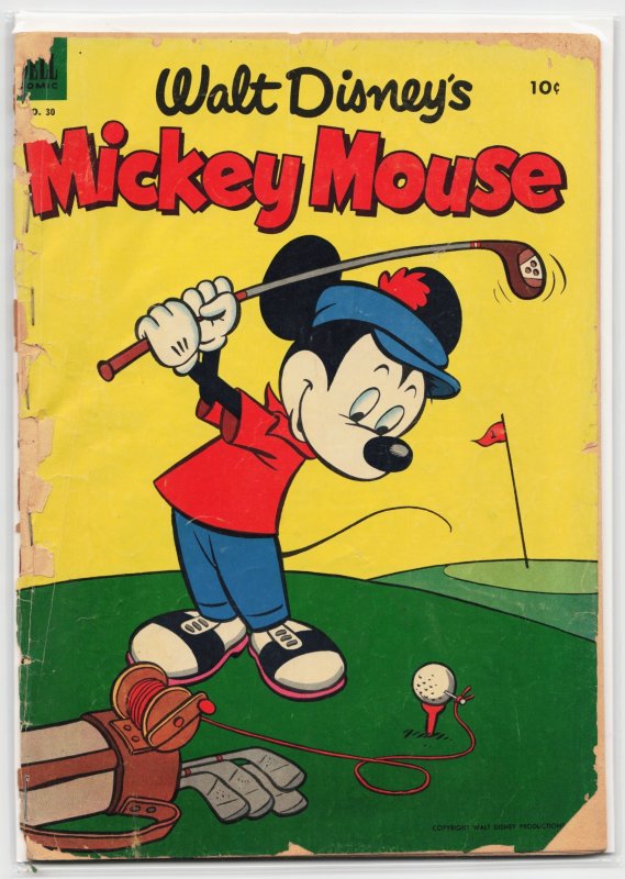 Mickey Mouse #30 (Dell, 1953), raw, ungraded comic book — front cover