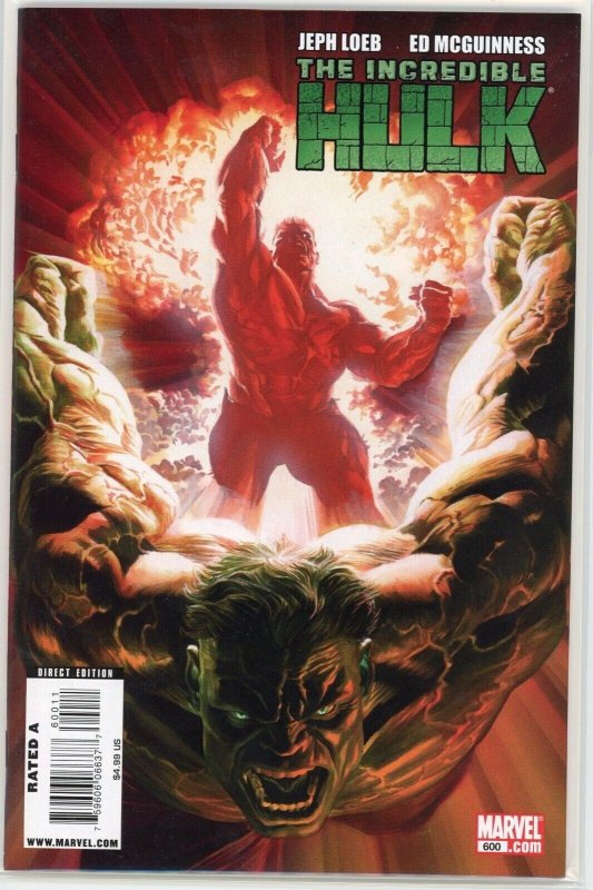 The Incredible Hulk #600 (Marvel Comics, 2009), raw comic book in NM+ 9.6 condition — front cover