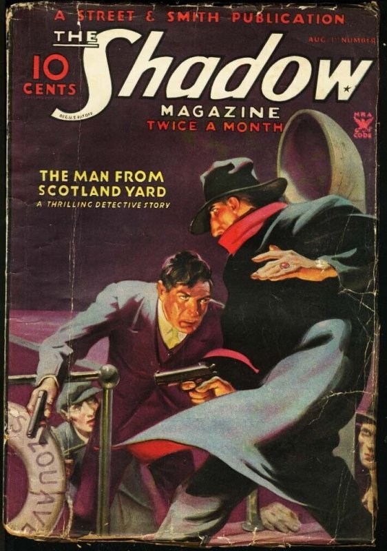 Pulp: Shadow 1935 Aug 1-Street and Smith Pulp-Rare Fr (1935), raw comic book in FR condition — front cover