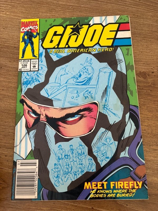 G.I. Joe #126 (Marvel Comics), raw comic book in VF/NM condition — front cover