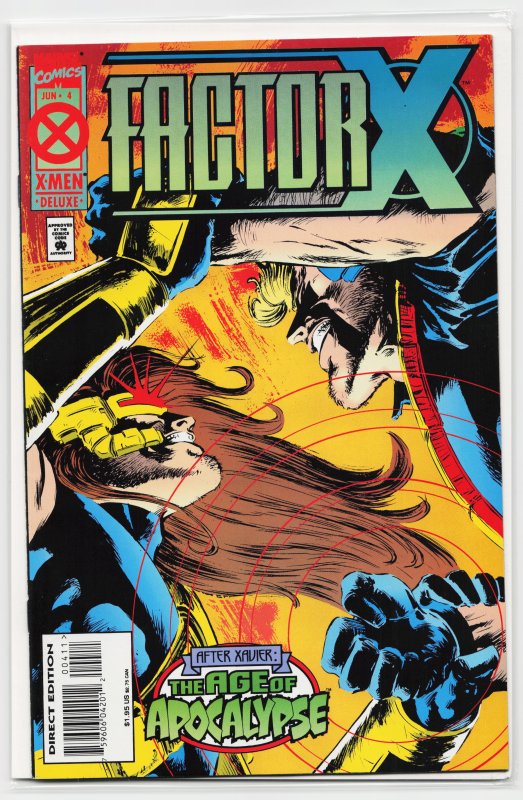Factor X #4 (Marvel Comics, 1995), raw, ungraded comic book — front cover